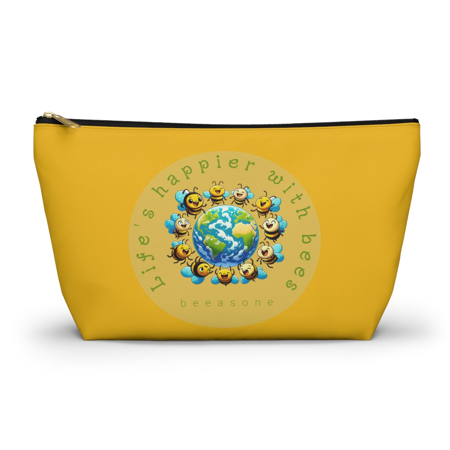 Life's happier with bees beeasone stylish cosmetics pouch