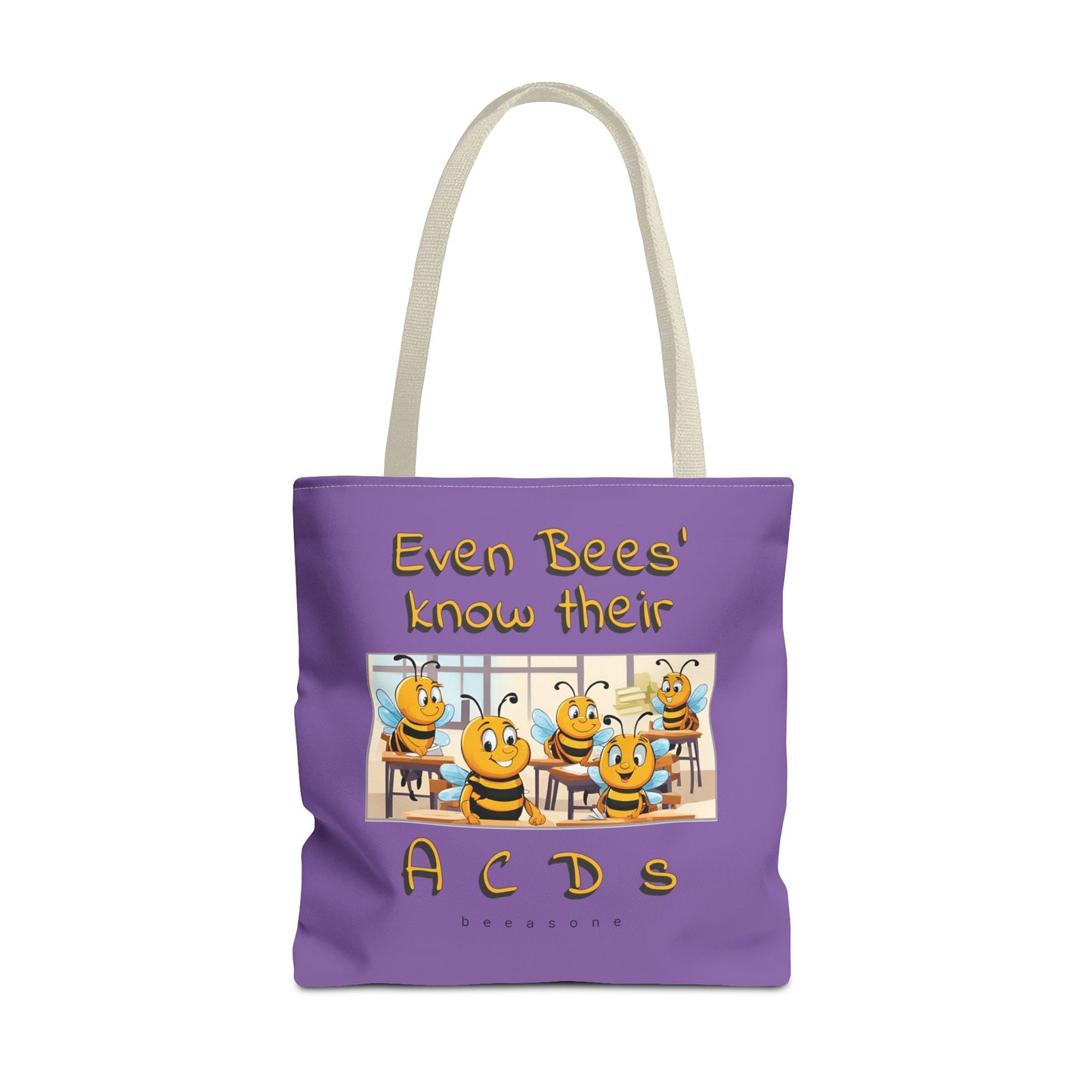 Even bees know their A C D s beeasone stylish purpil Tote Bag Special Spelling Bee Promotion