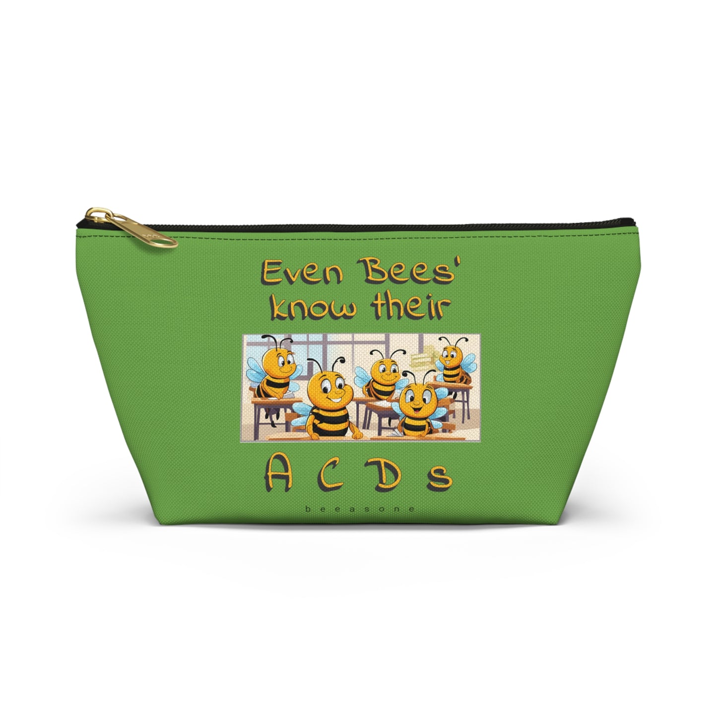 Spelling bee beeasone beeeaautiful accessories / cosmetics pouch - grean. Special spelling bee promotion