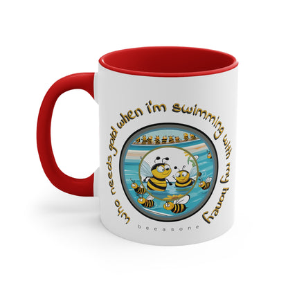 Swimming with my honey gold beeasone coloured Coffee Mug 325ml (Standard 11oz)