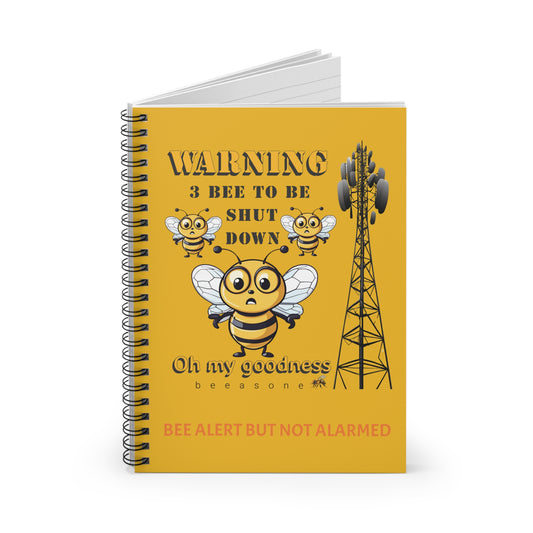 WARNING  3B Shutdown beeasone Spiral Notebook - Ruled Line. 118 page (59 sheets)   6" x 8" (15.2 x 20.3 cm) Yellow