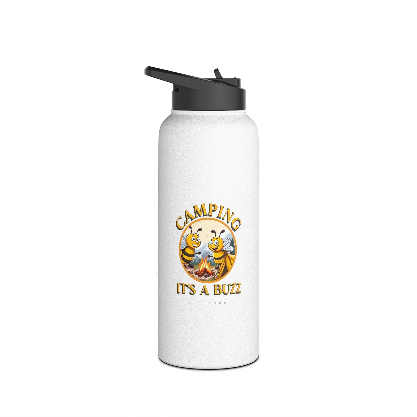 Camping it's a buzz beeasone stainless steel body Water Bottle with polypropylene lid BPA free tumbler