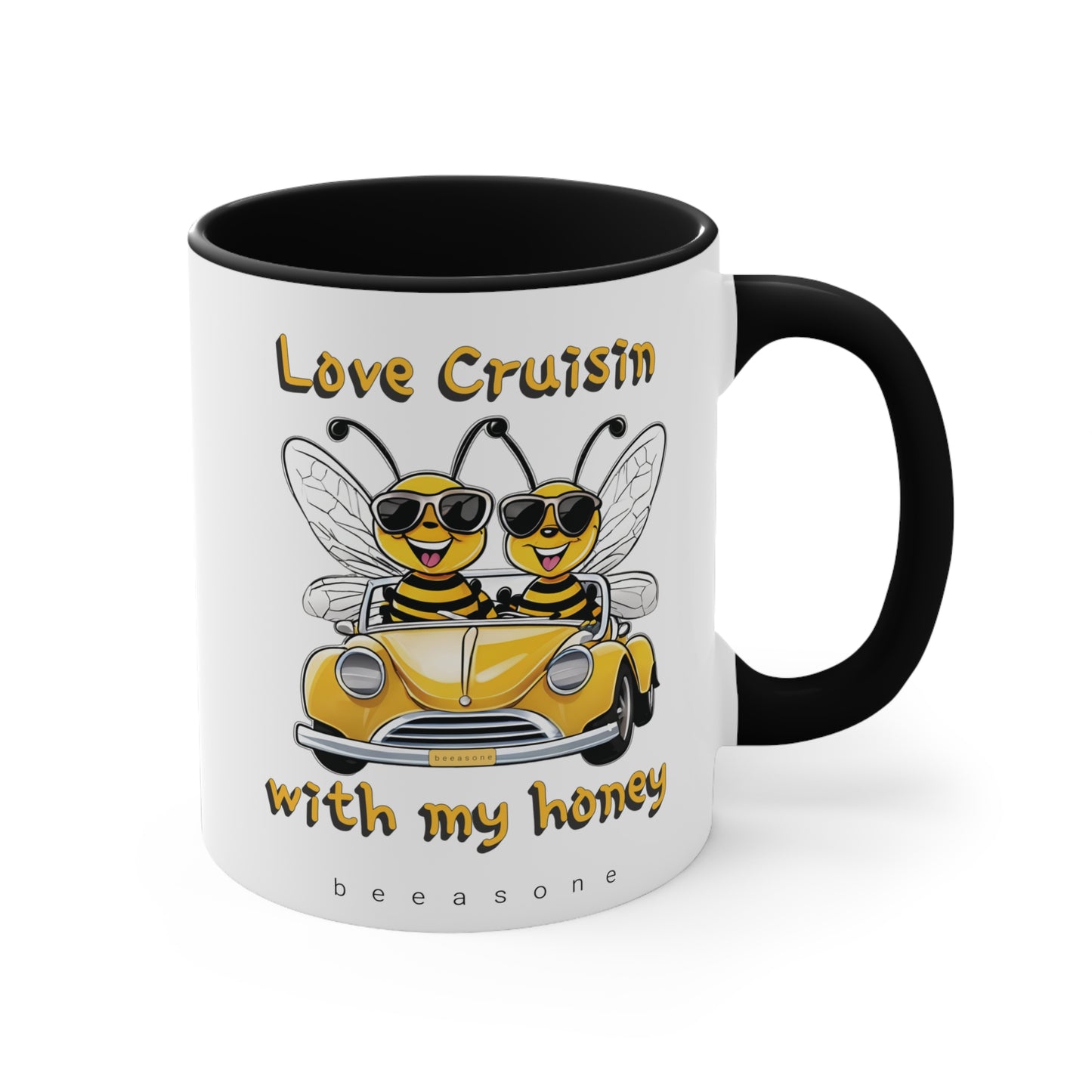 Love cruisin with my honey beeasone coloured Hot chocolate or Coffee Mug 325ml (Standard 11oz)