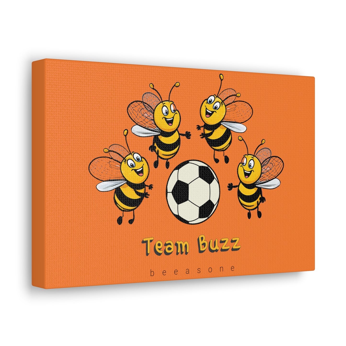 Soccer beeasone print on canvas with hanging kit