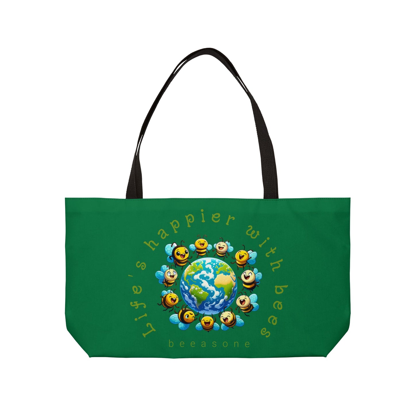 Life's happier with bees beeasone weekender tote bag - Dark Green