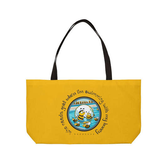 Swimming beeasone tote bag yellow - great pool or beach bag