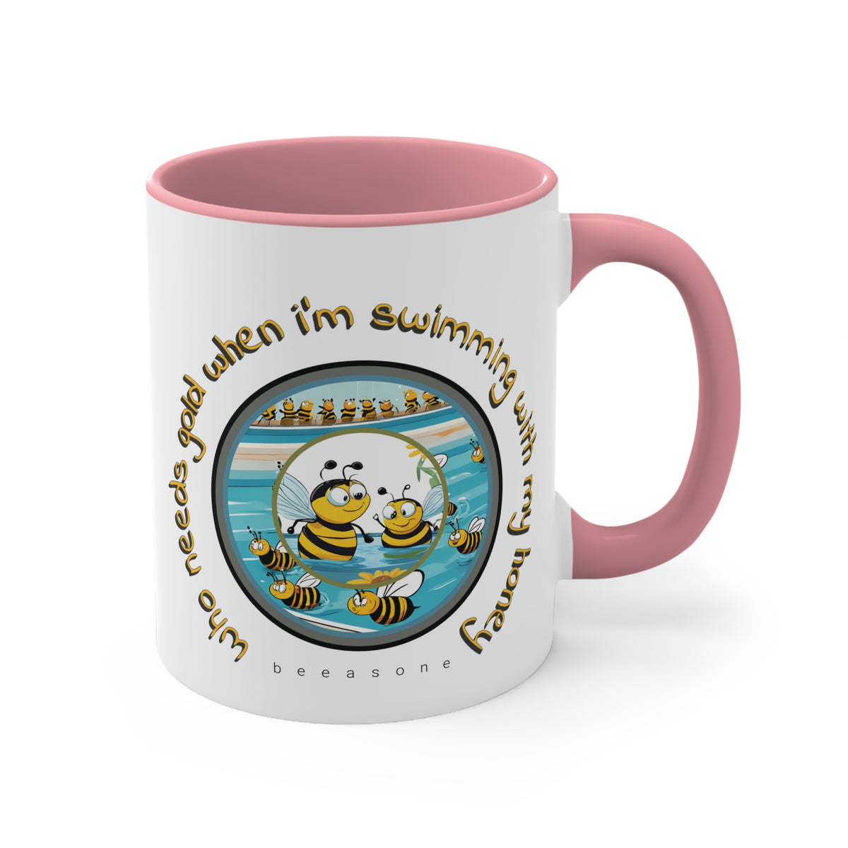 Swimming with my honey gold beeasone coloured Coffee Mug 325ml (Standard 11oz)