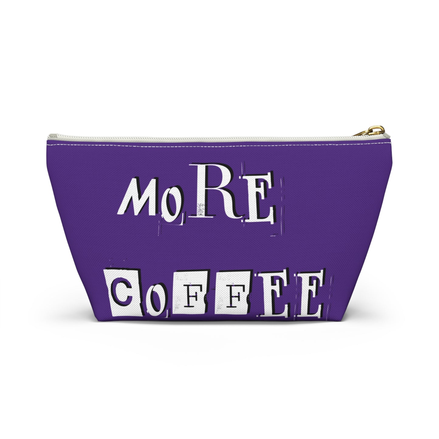 I need more coffee - double shot - cosmetics bag - purple