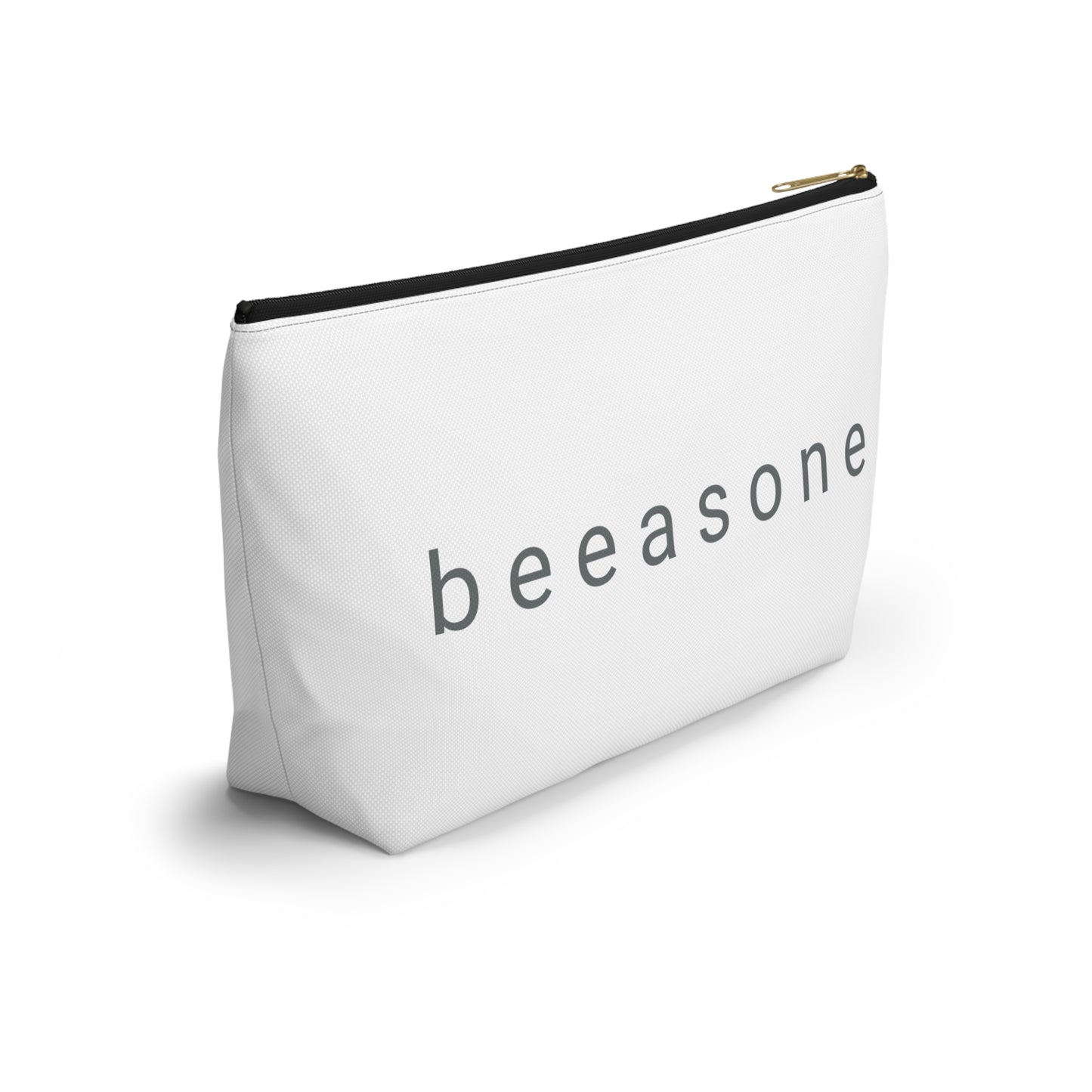 Life's happier with bees beeasone stylish white cosmetics pouch