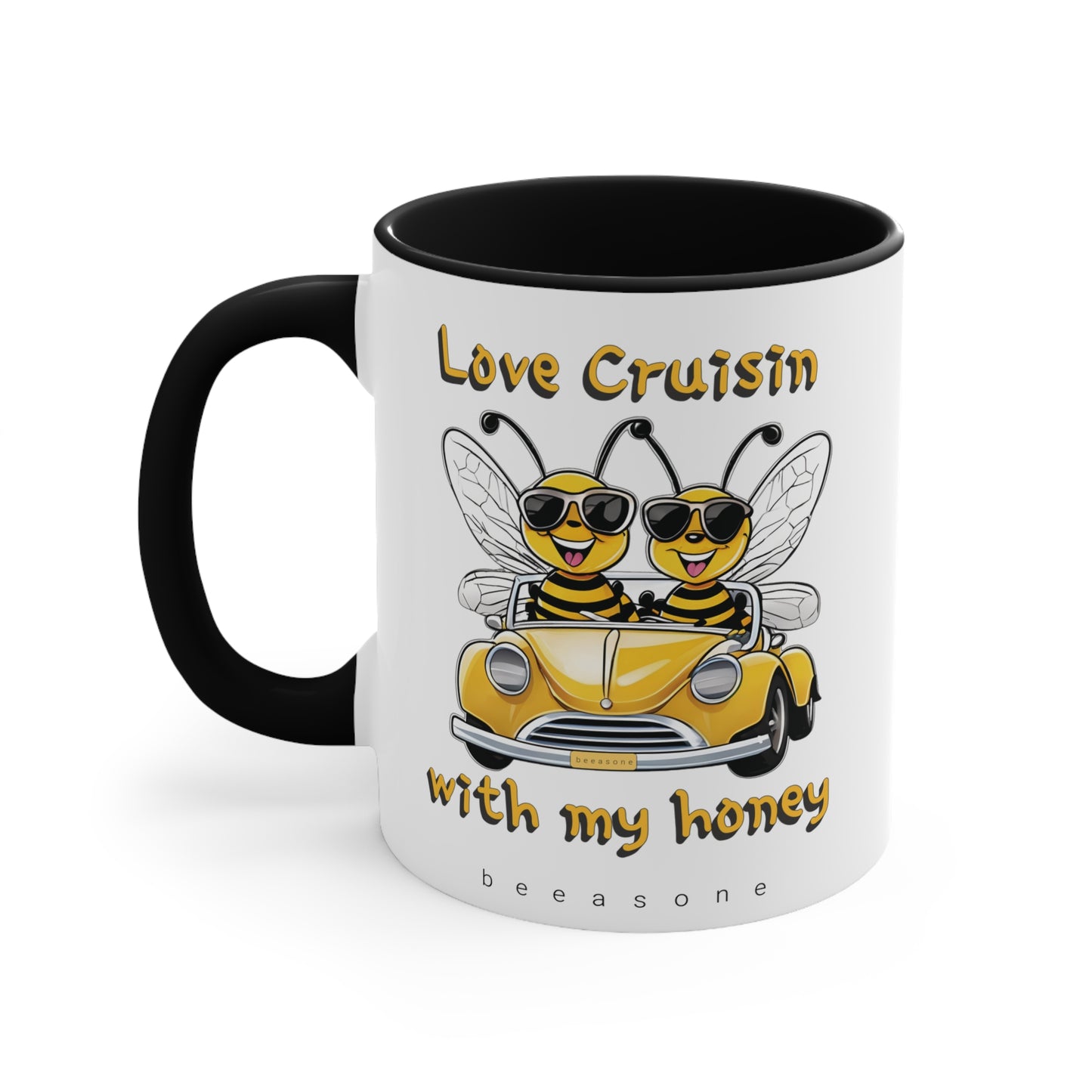 Love cruisin with my honey beeasone coloured Hot chocolate or Coffee Mug 325ml (Standard 11oz)