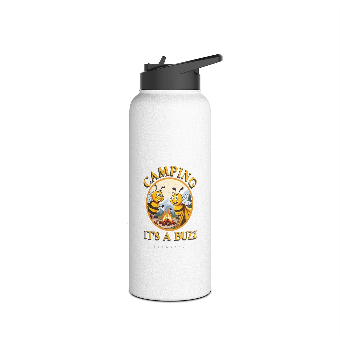 Camping it's a buzz beeasone stainless steel body Water Bottle with polypropylene lid BPA free tumbler