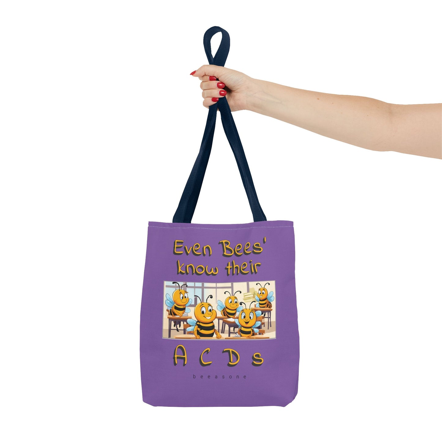 Even bees know their A C D s beeasone stylish purpil Tote Bag Special Spelling Bee Promotion