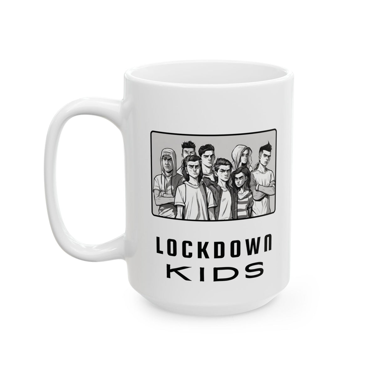 Lockdown Kids not too happy after experiencing lockdowns - double sided - Covid Lockdown Cup - mono