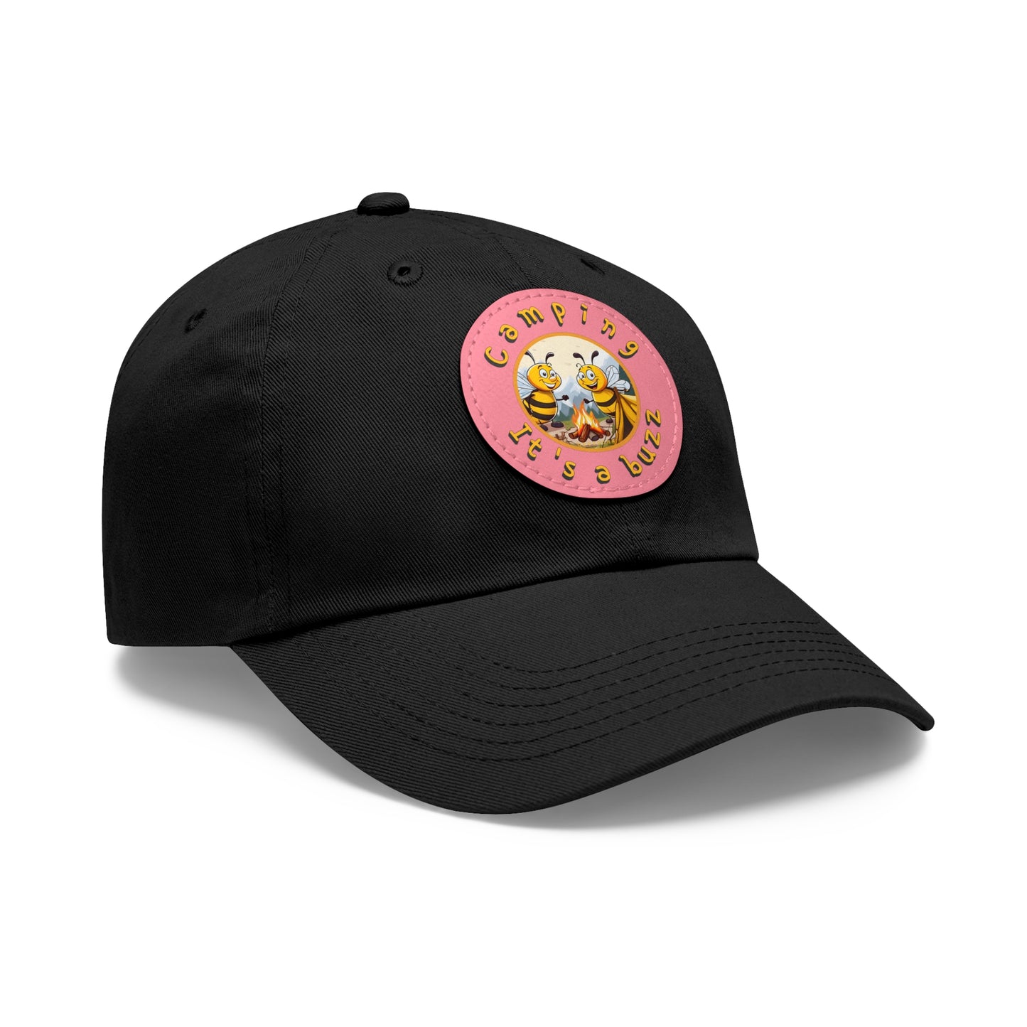 Camping it's a buzz beeasone Hat with round leather patch