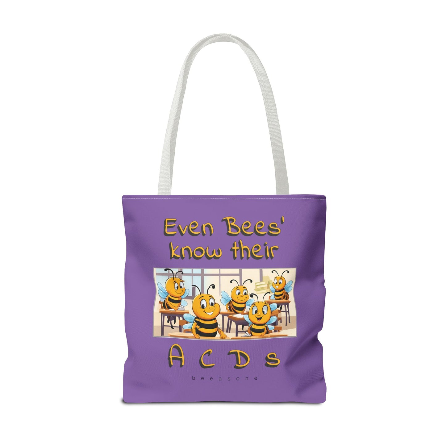 Even bees know their A C D s beeasone stylish purpil Tote Bag Special Spelling Bee Promotion