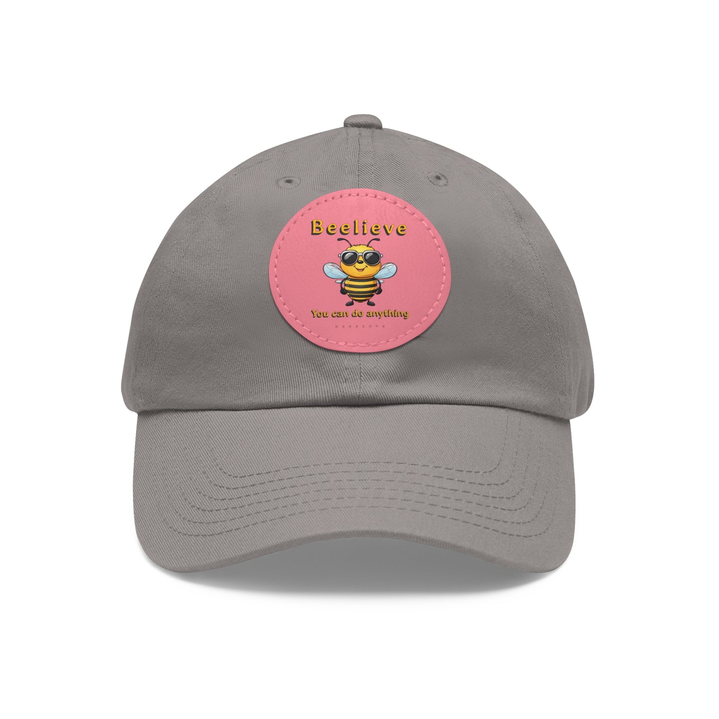 Beelieve you can do anything beeasone Hat with round leather patch