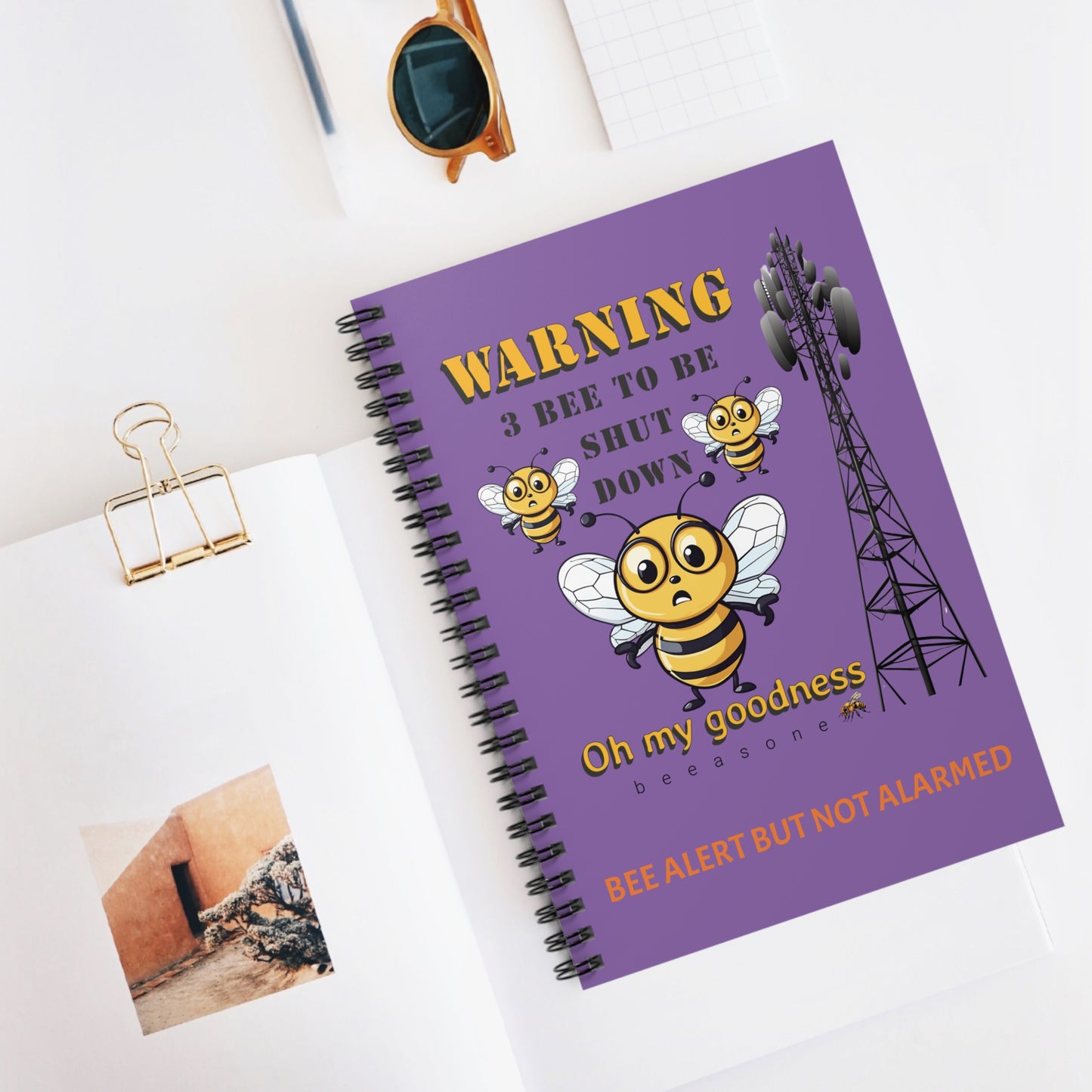 WARNING  3B Shutdown beeasone Spiral Notebook - Ruled Line. 118 page (59 sheets)   6" x 8" (15.2 x 20.3 cm)