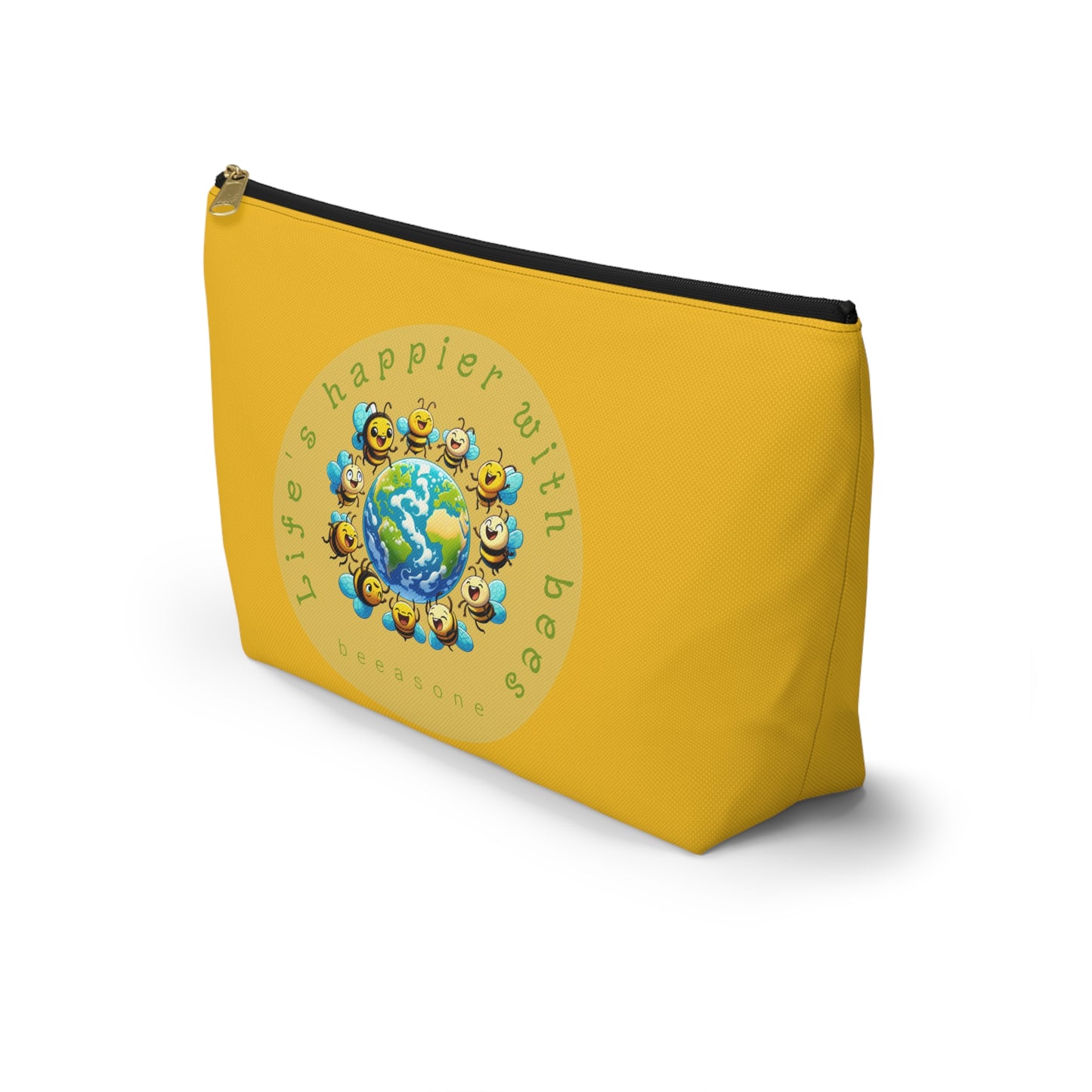 Life's happier with bees beeasone stylish cosmetics pouch