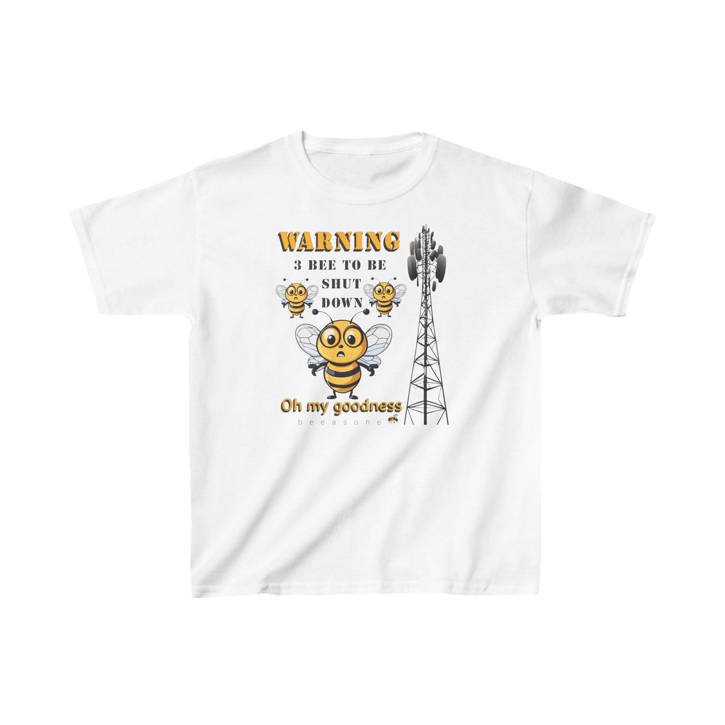 WARING - 3 Bee to be shut down beeasone  Kids tee - Heavy Cotton™ Tee available in diff colors and sizes