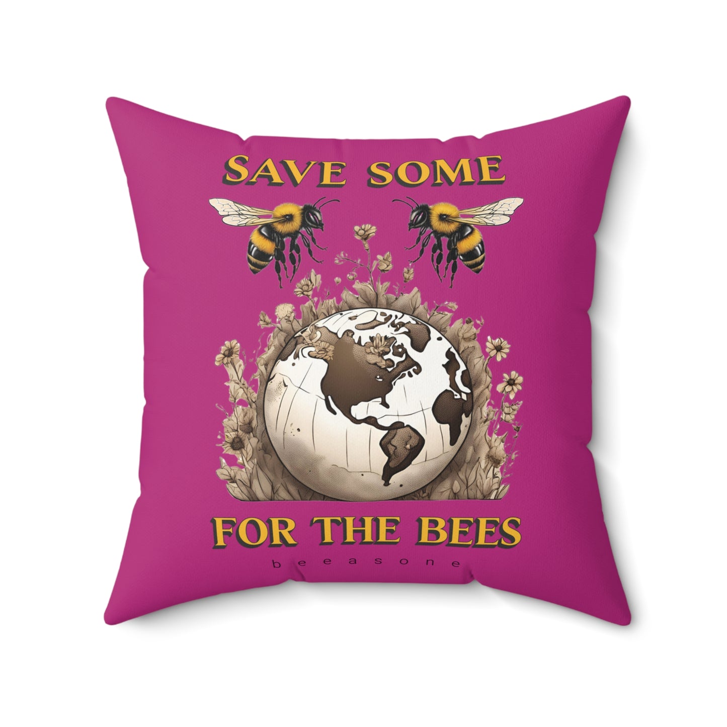 Save some for the bees beeasone square cushion / pillow