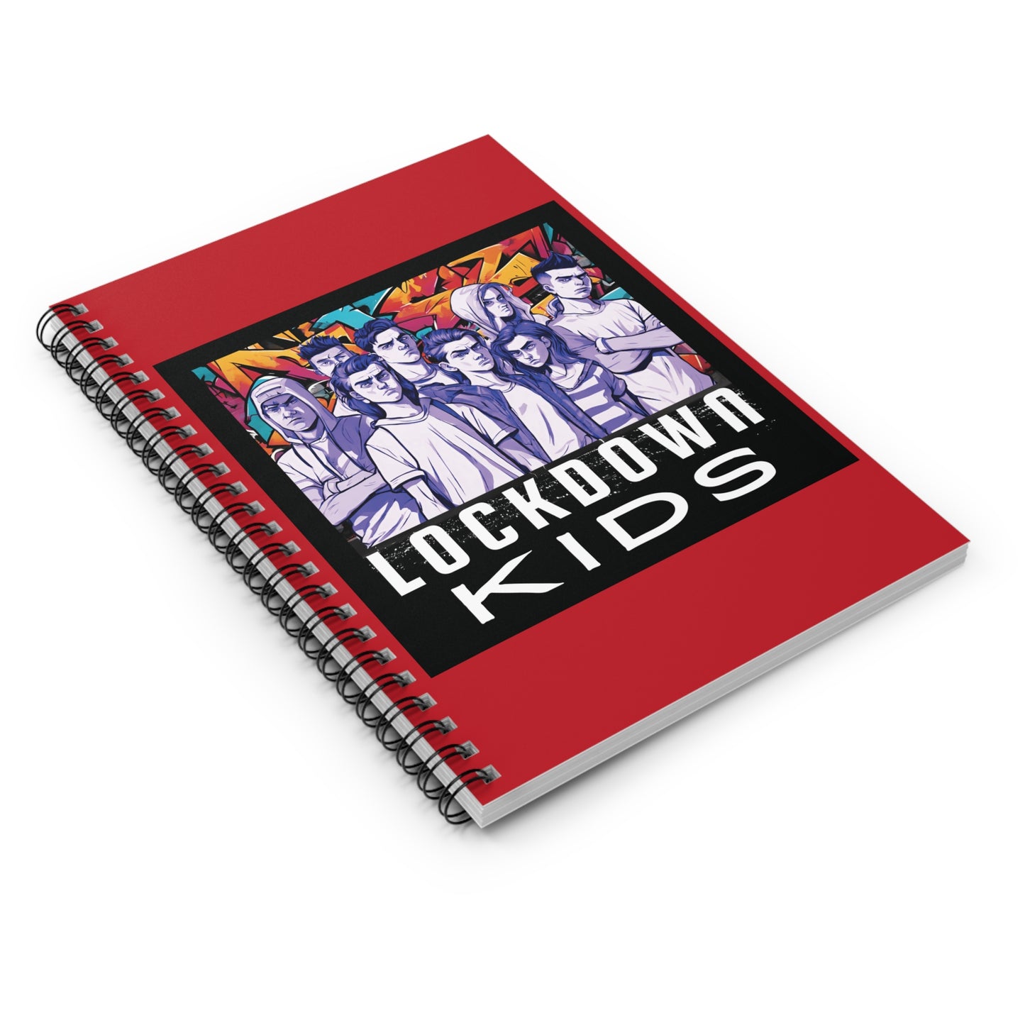 Lockdown Kids spiral note book - Dark Red