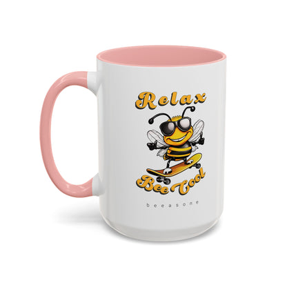 Relax Bee Cool beeasone Hot Chocolate or Coffee Mug (select from 11oz or 15oz lead and BPA Free mugs)