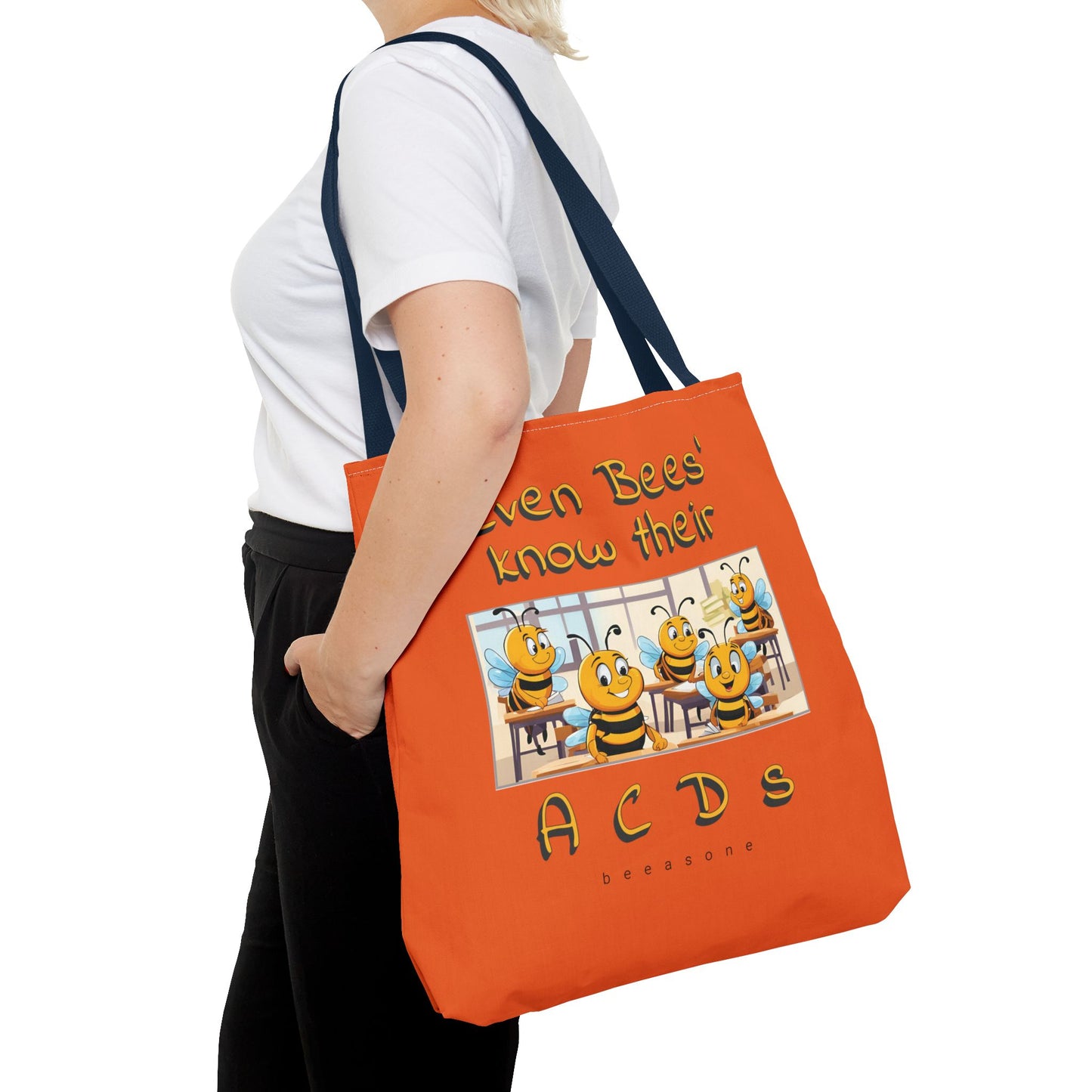 Even bees know their A C D s beeasone stylish orang Tote Bag Special Spelling Bee Promotion