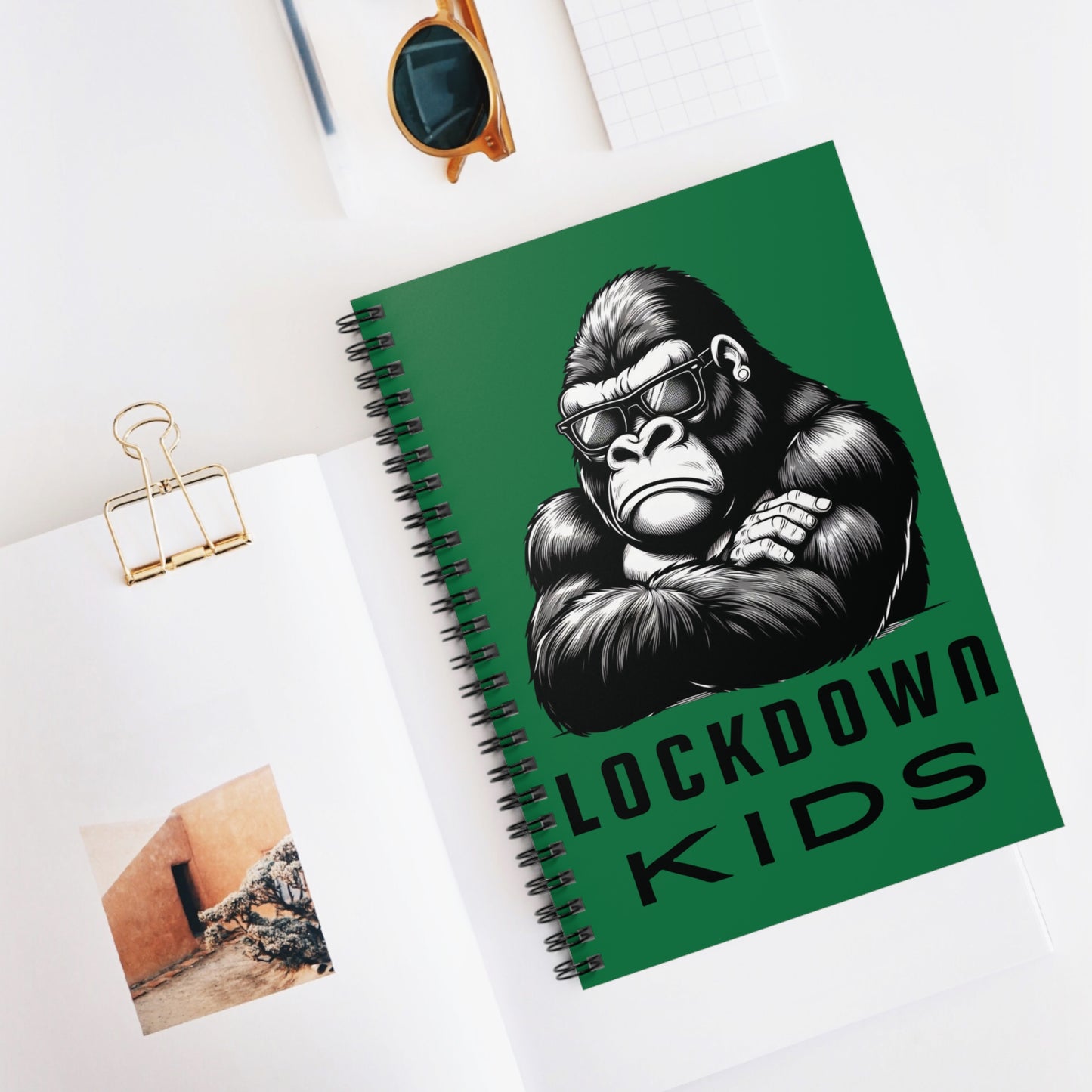 Lockdown Kids spiral note book - Gorilla - Dark Green