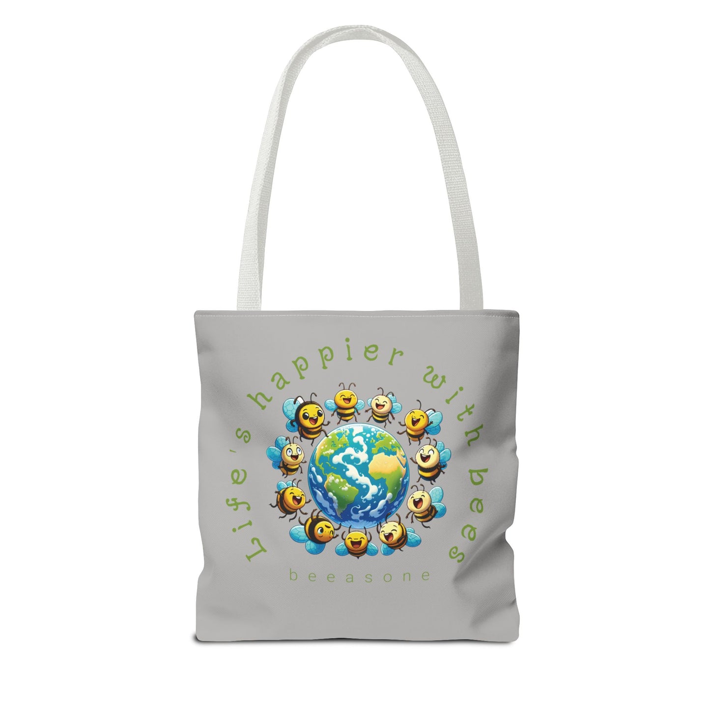 Life's happier with bees beeasone Tote Bag