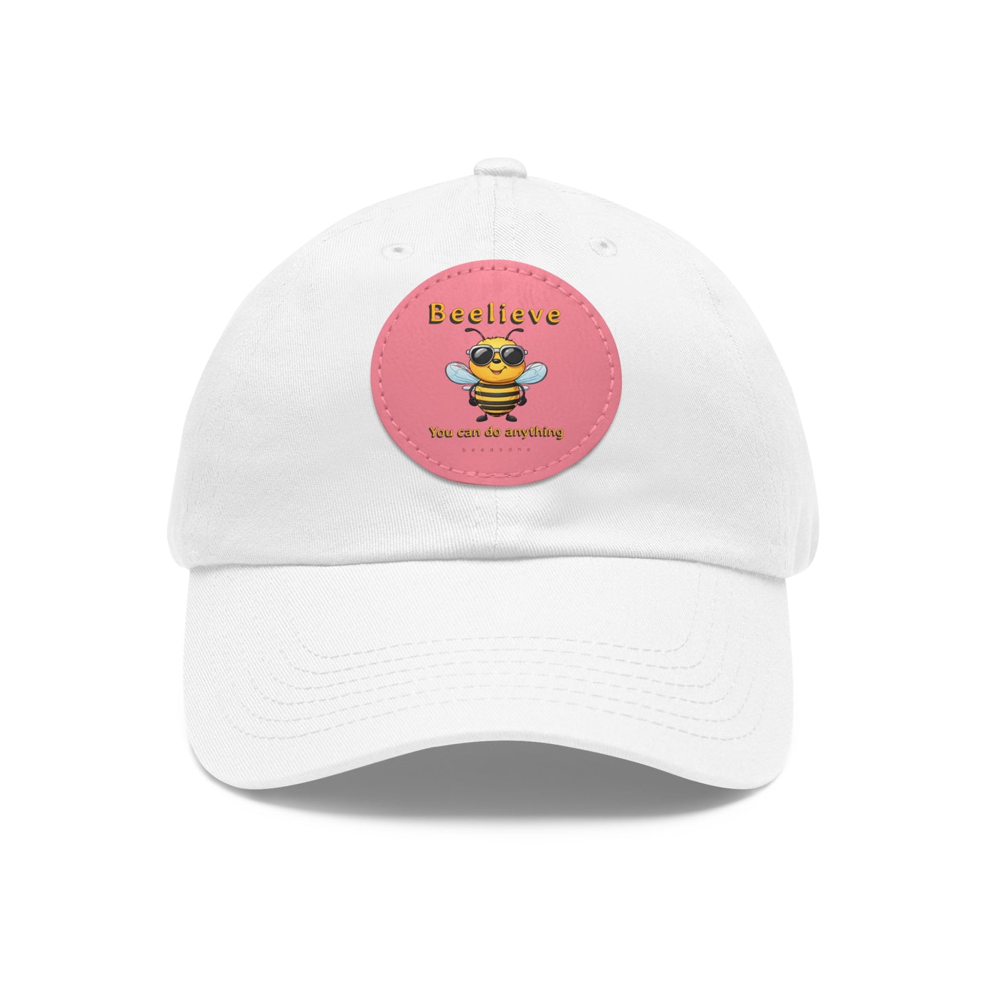 Beelieve you can do anything beeasone Hat with round leather patch