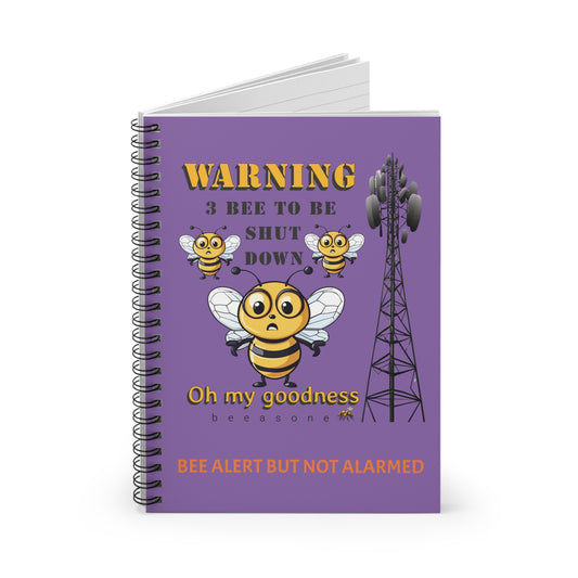 WARNING  3B Shutdown beeasone Spiral Notebook - Ruled Line. 118 page (59 sheets)   6" x 8" (15.2 x 20.3 cm)