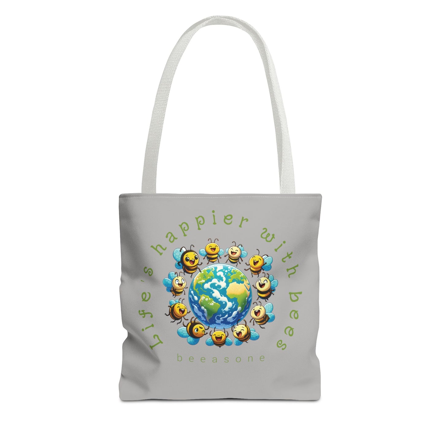 Life's happier with bees beeasone Tote Bag