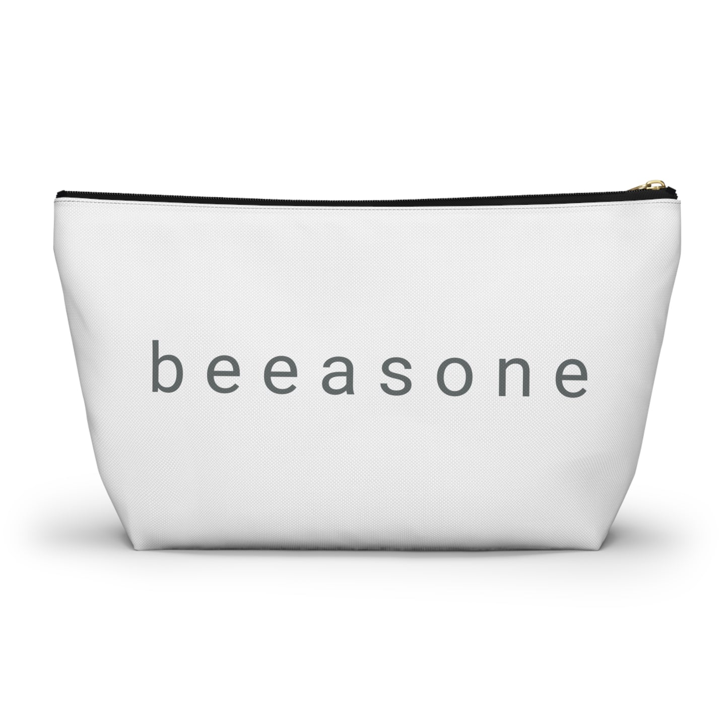 Life's happier with bees beeasone stylish white cosmetics pouch