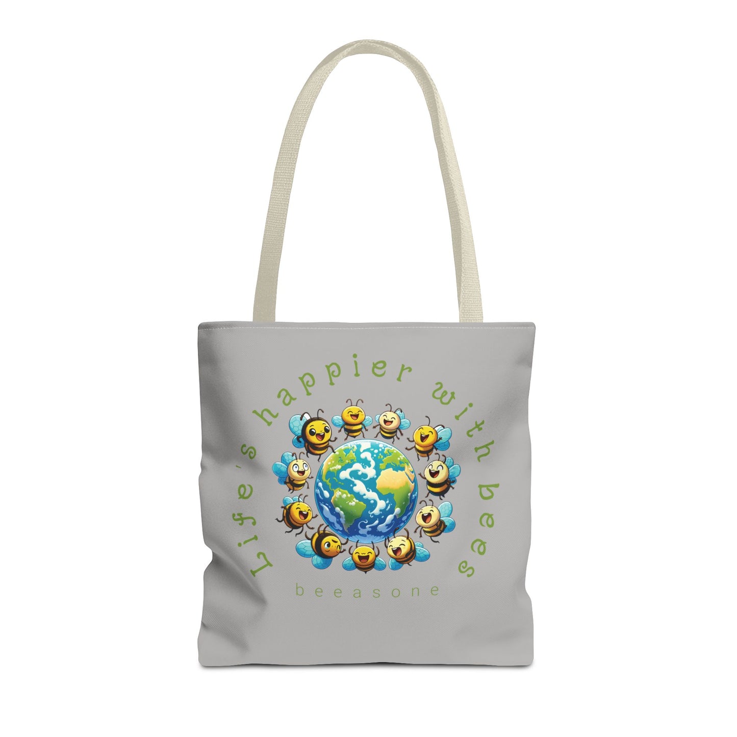 Life's happier with bees beeasone Tote Bag