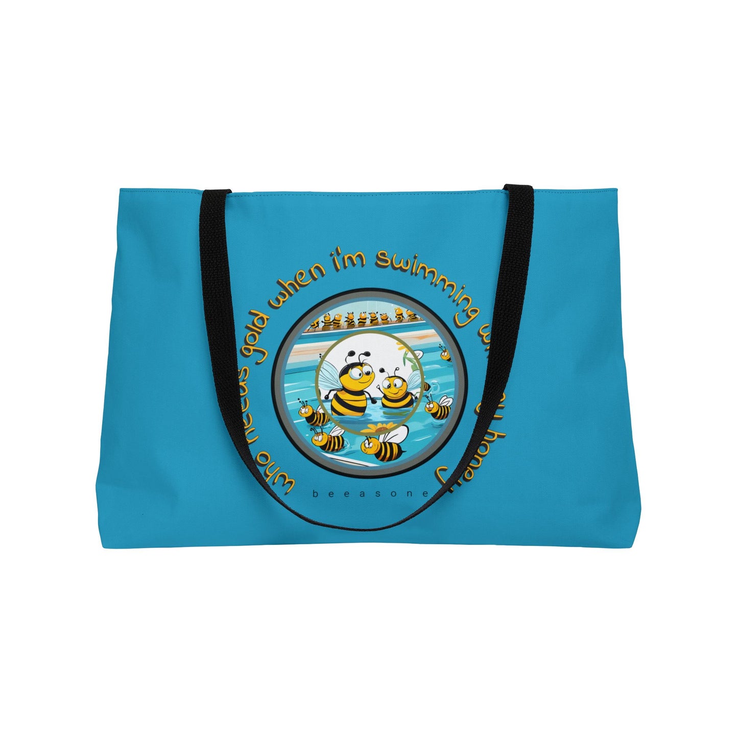 Swimming beeasone tote bag Turquoise - great pool or beach bag