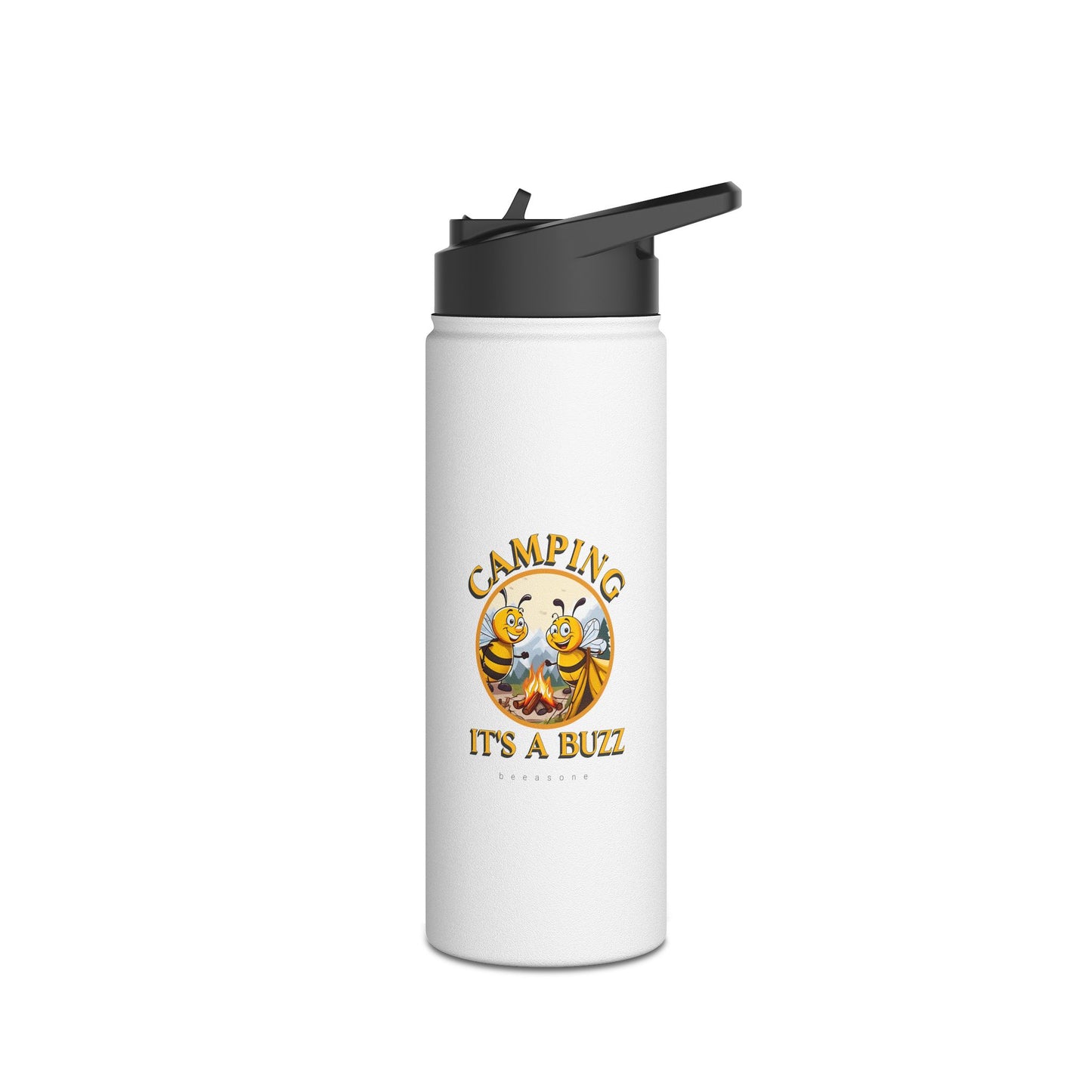 Camping it's a buzz beeasone stainless steel body Water Bottle with polypropylene lid BPA free tumbler