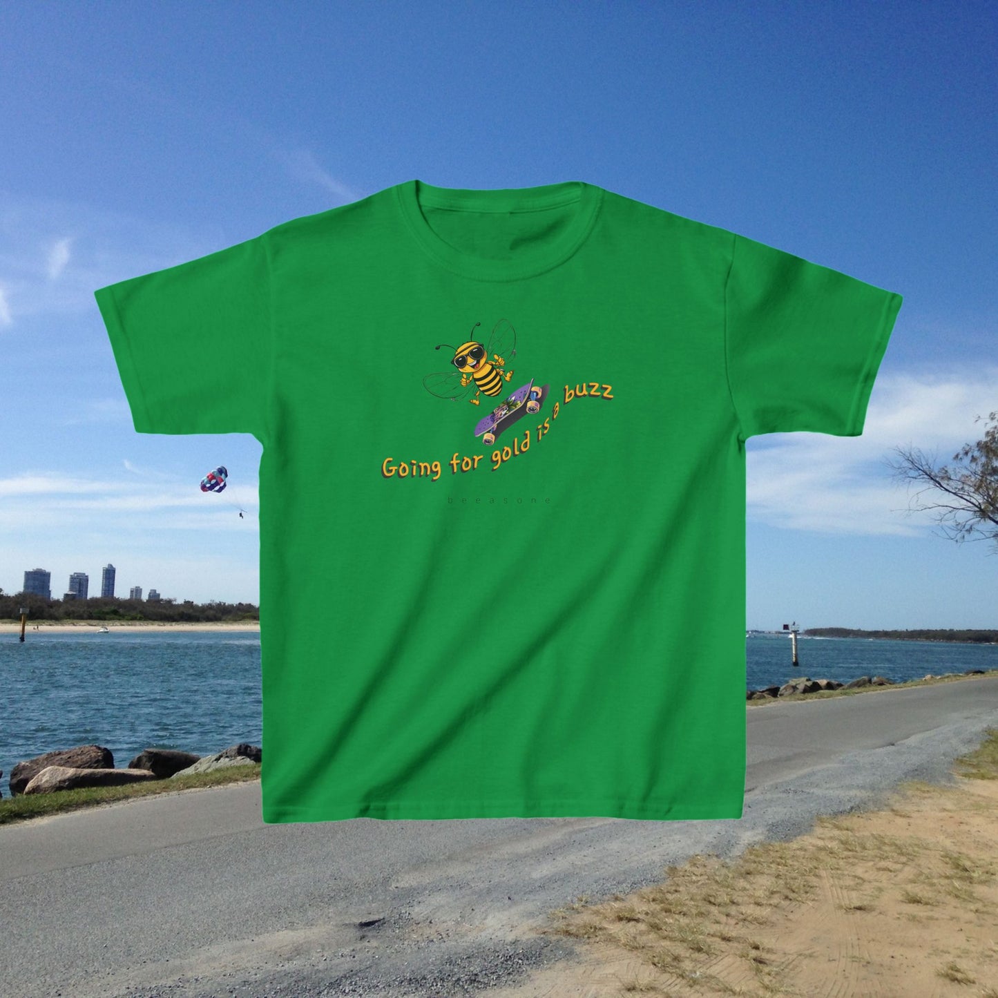 Skateboard beeasone  Kids tee - Heavy Cotton™ Tee available in 6 colors and diff sizes tshirt