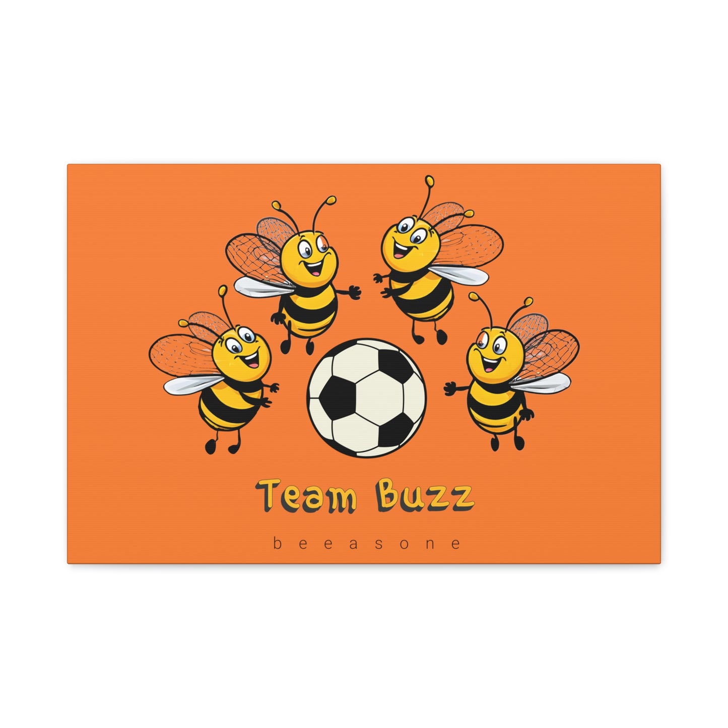 Soccer beeasone print on canvas with hanging kit