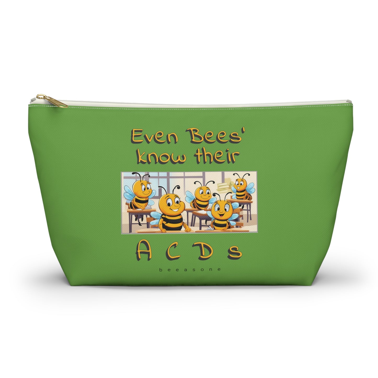 Spelling bee beeasone beeeaautiful accessories / cosmetics pouch - grean. Special spelling bee promotion