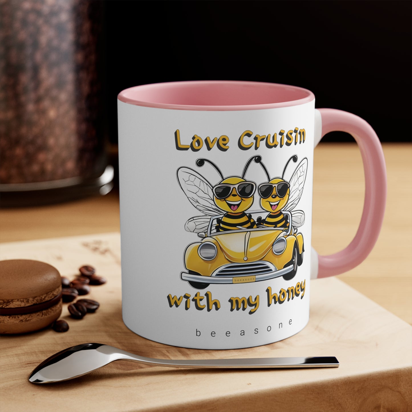 Love cruisin with my honey beeasone coloured Hot chocolate or Coffee Mug 325ml (Standard 11oz)