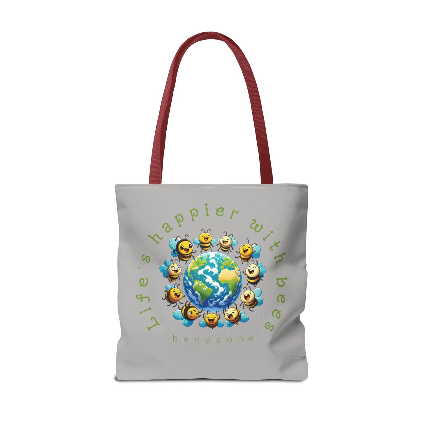 Life's happier with bees beeasone Tote Bag