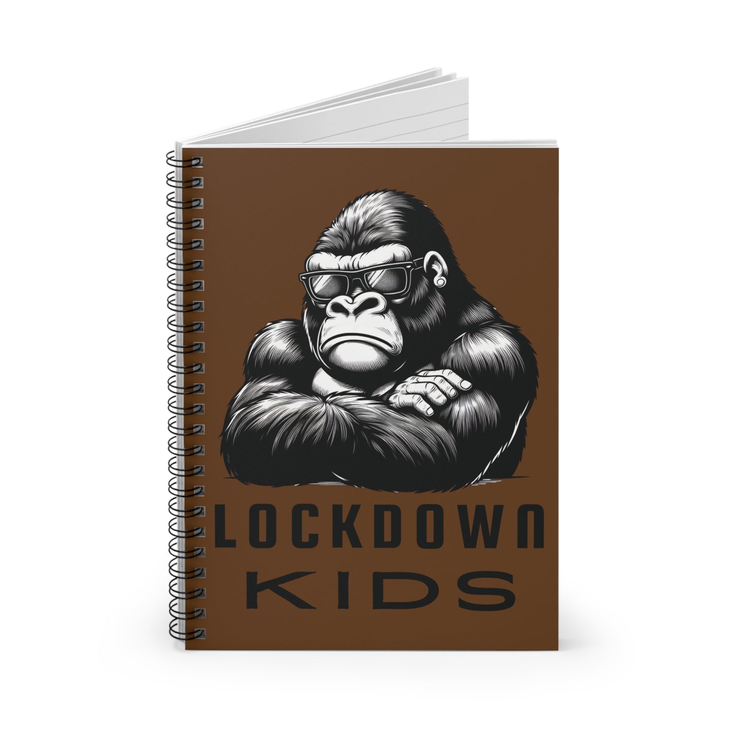 Lockdown Kids spiral note book - Gorilla - Brown