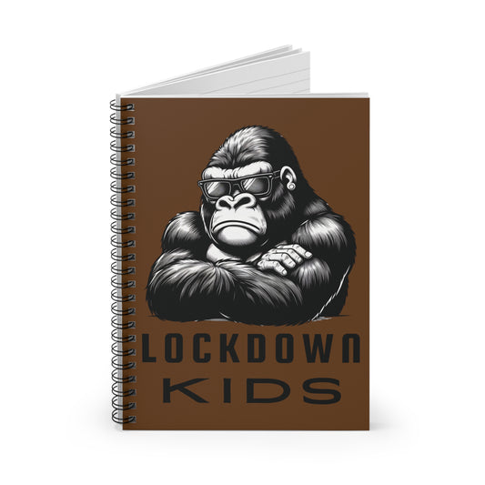Lockdown Kids spiral note book - Gorilla - Brown