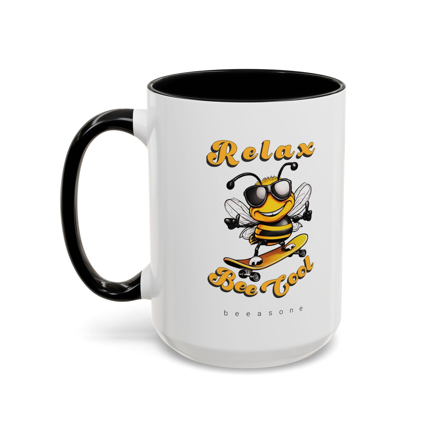 Relax Bee Cool beeasone Hot Chocolate or Coffee Mug (select from 11oz or 15oz lead and BPA Free mugs)