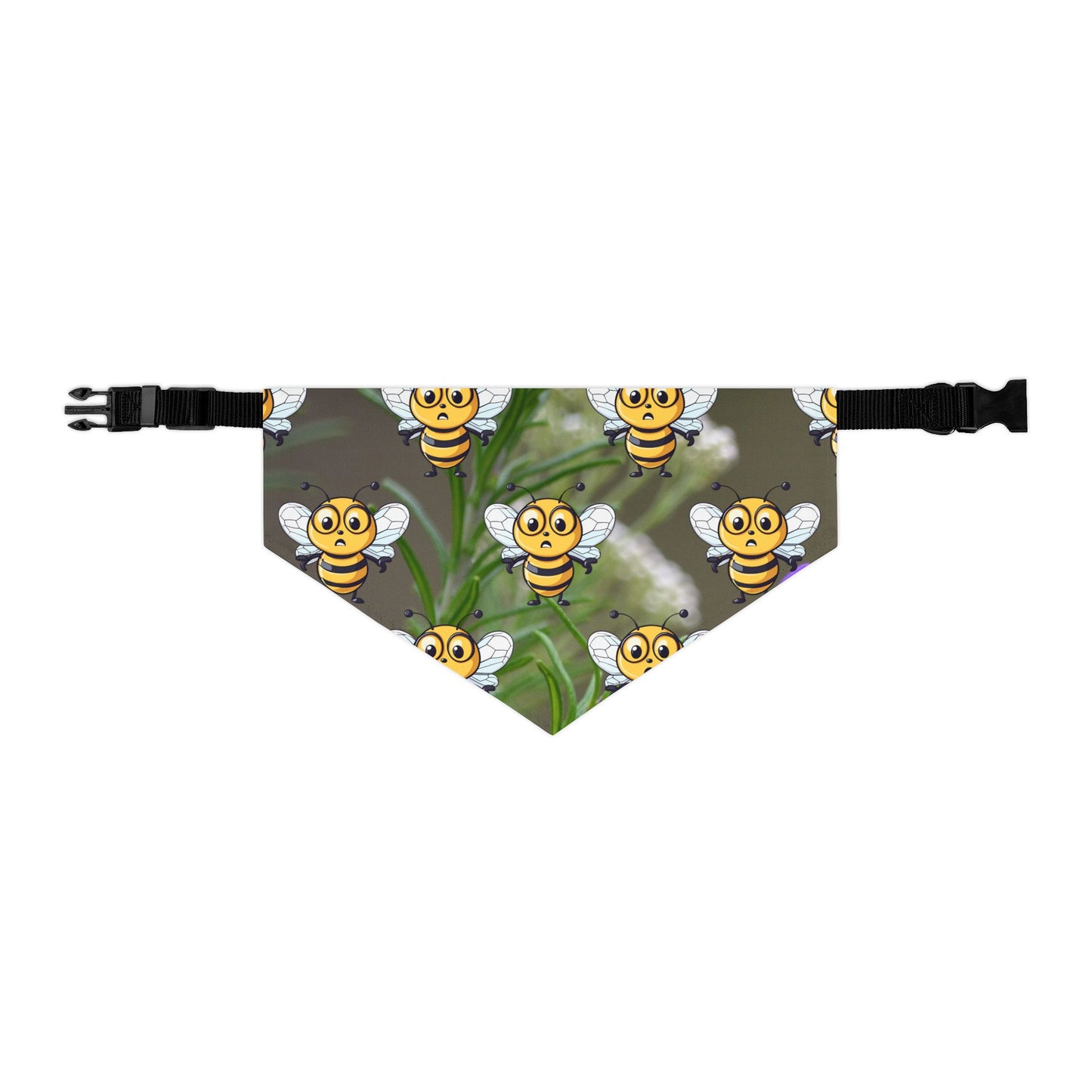 beeasone bee pet bandana supporting their best friend, the bees - includes adjustable buckle up black collar