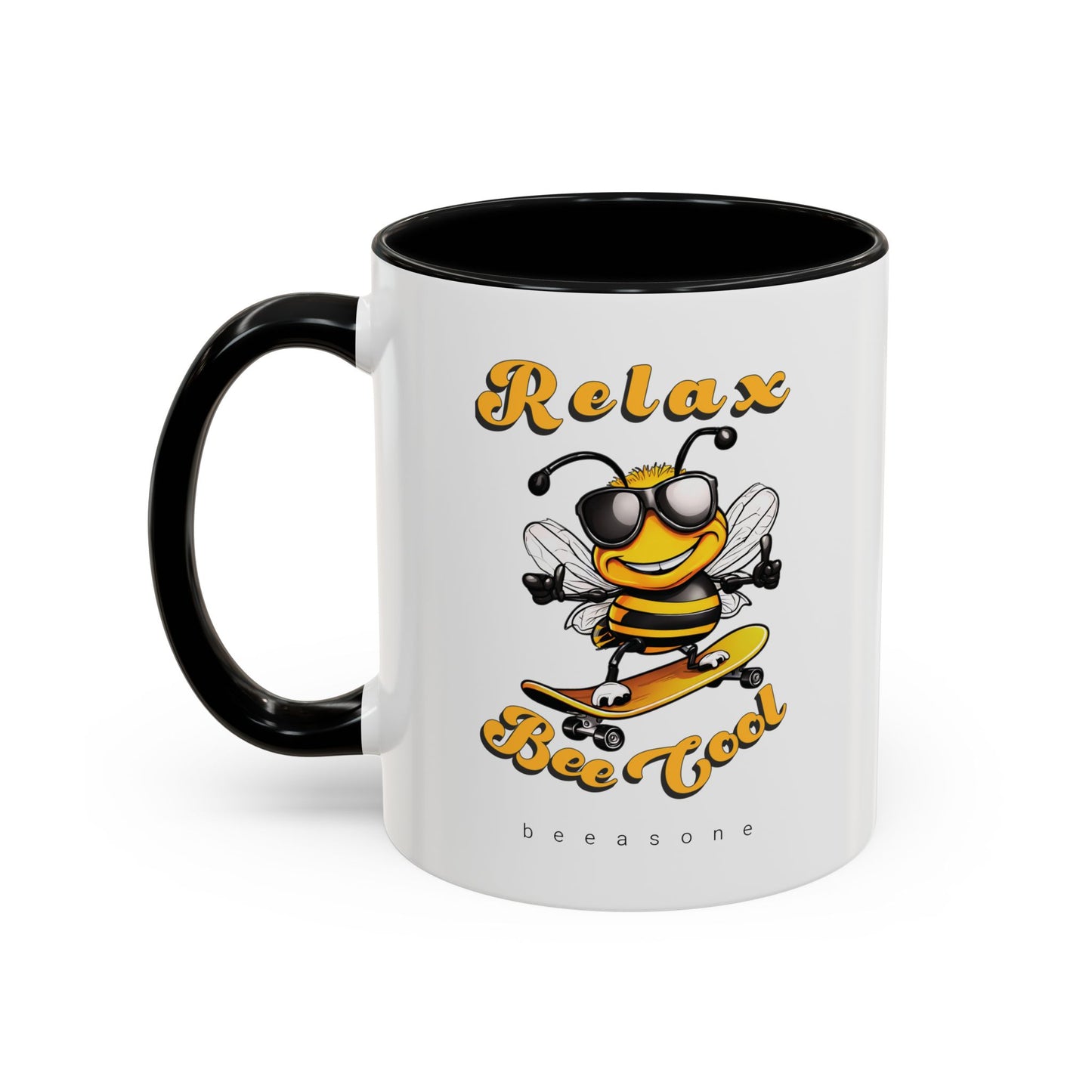 Relax Bee Cool beeasone Hot Chocolate or Coffee Mug (select from 11oz or 15oz lead and BPA Free mugs)