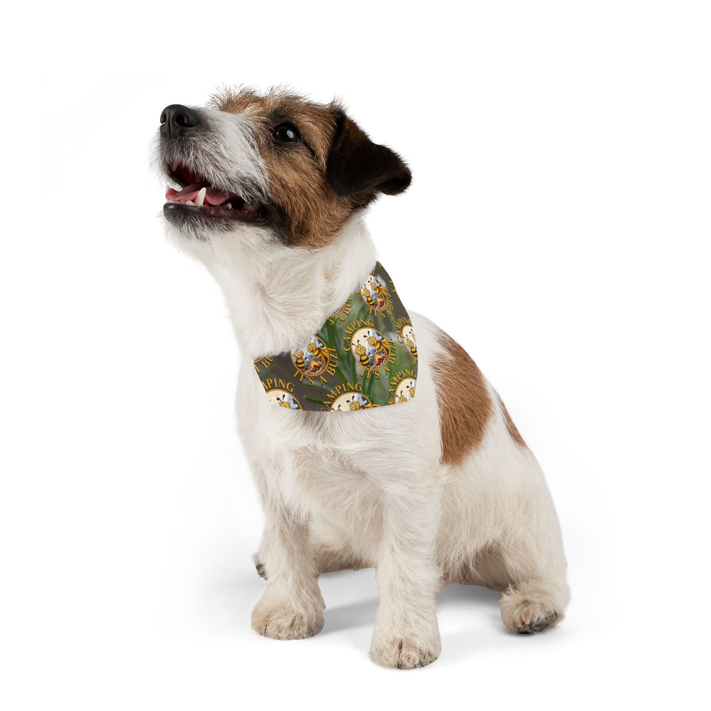 Camping Pet Bandana - includes adjustable buckle up black collar