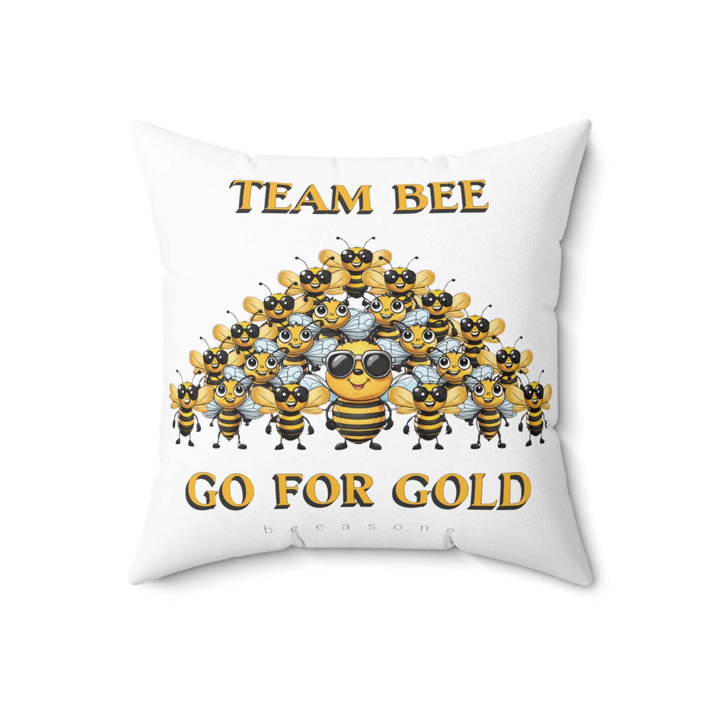 Team bee go for gold beeasone square cushion / Pillow