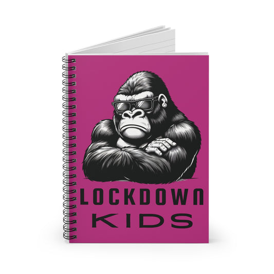 Lockdown Kids spiral note book - Gorilla - Pink