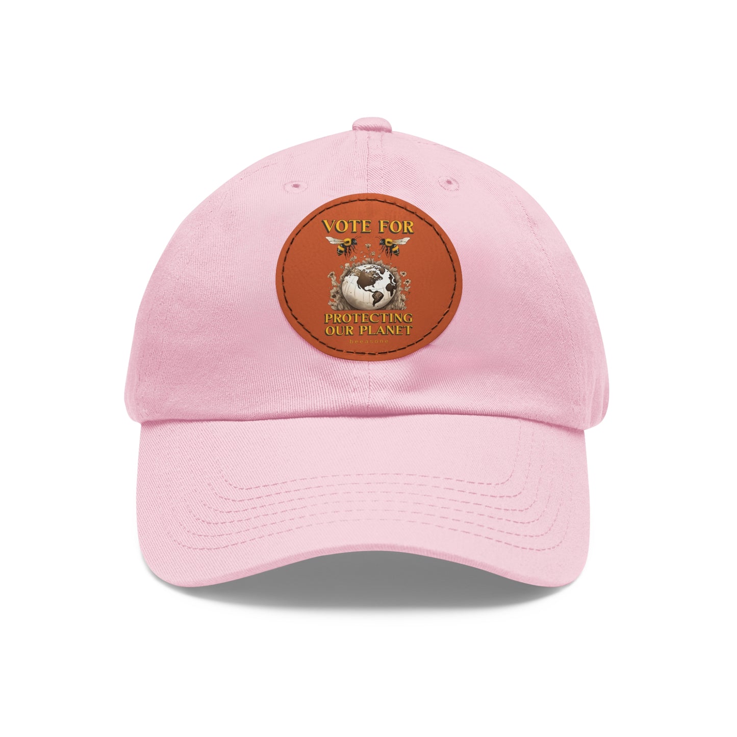 Vote for protecting our planet beeasone Hat with round leather patch